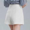Women's High-Waist White Suit Shorts – Spring 2024 A-Line Slim Fit, Loose Wide-Leg Casual Fashion