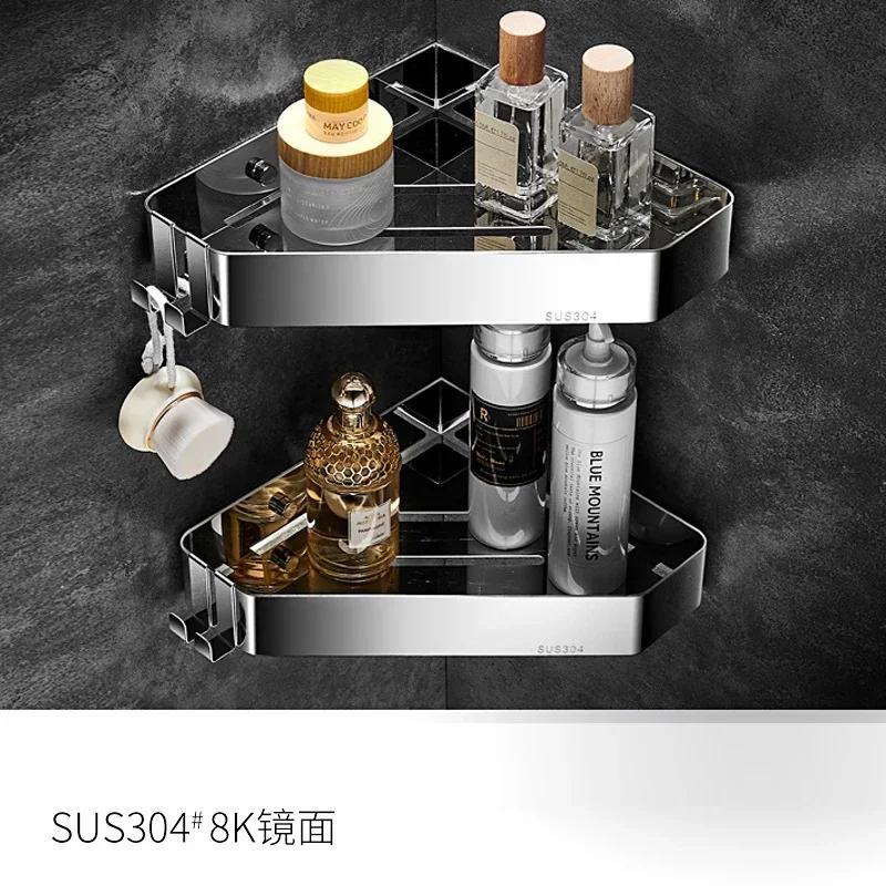 Полка для ванной из нержавеющей стали 304, душевая, полки для шампуня, средства по уходу за кожей, угловая полка, корзина для хранения, угловая треугольная полка для туалета