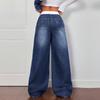 Women's Wide Leg Jeans Casual Highwaist Straight Denim Pants With Pockets