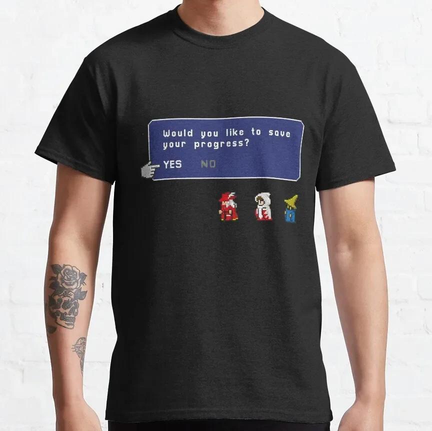 Cool Tees Video Games Round Collar Tshirt Pure Cotton Graphic Printed Clothes Final Fantasy All Ff Pixel Sprite Unisexs Shirt X