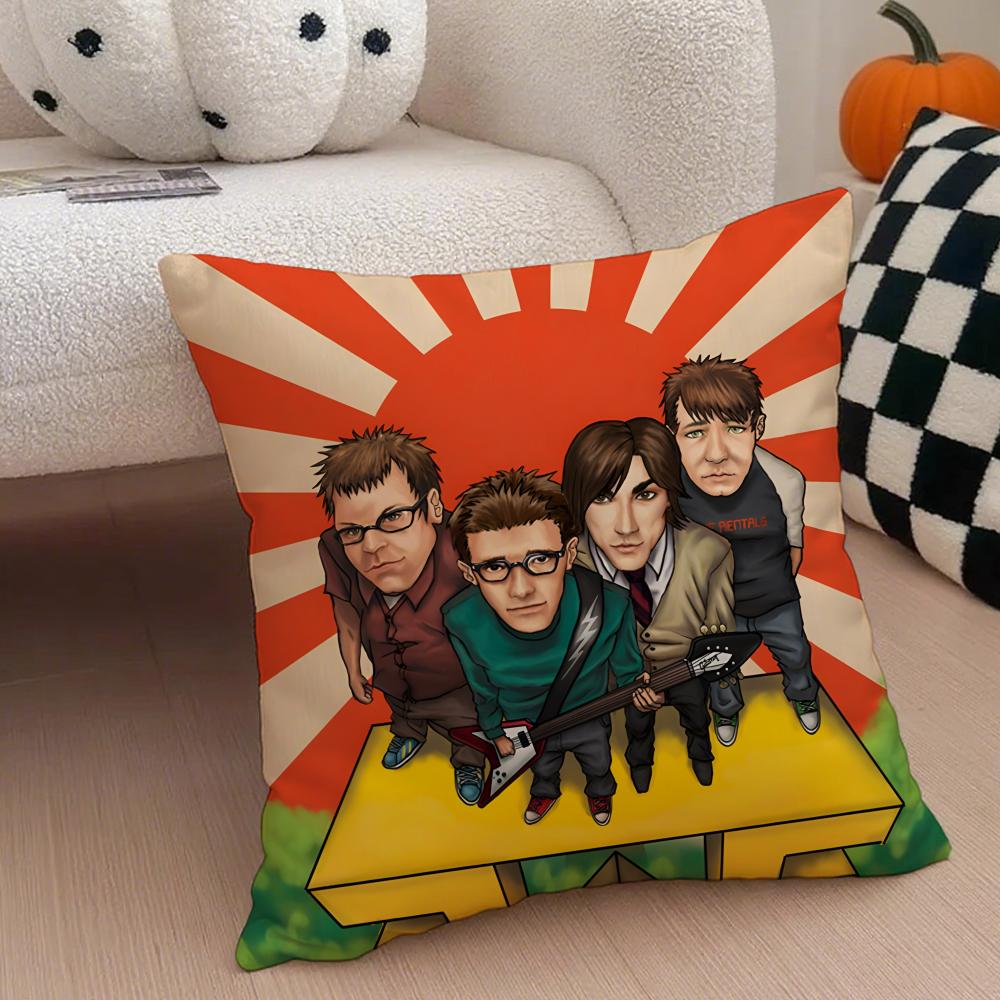 Casual daily music band style WWeezers Cushion Cover Linen Pillow Case Soft Breathable Protective Couch Room Decoration