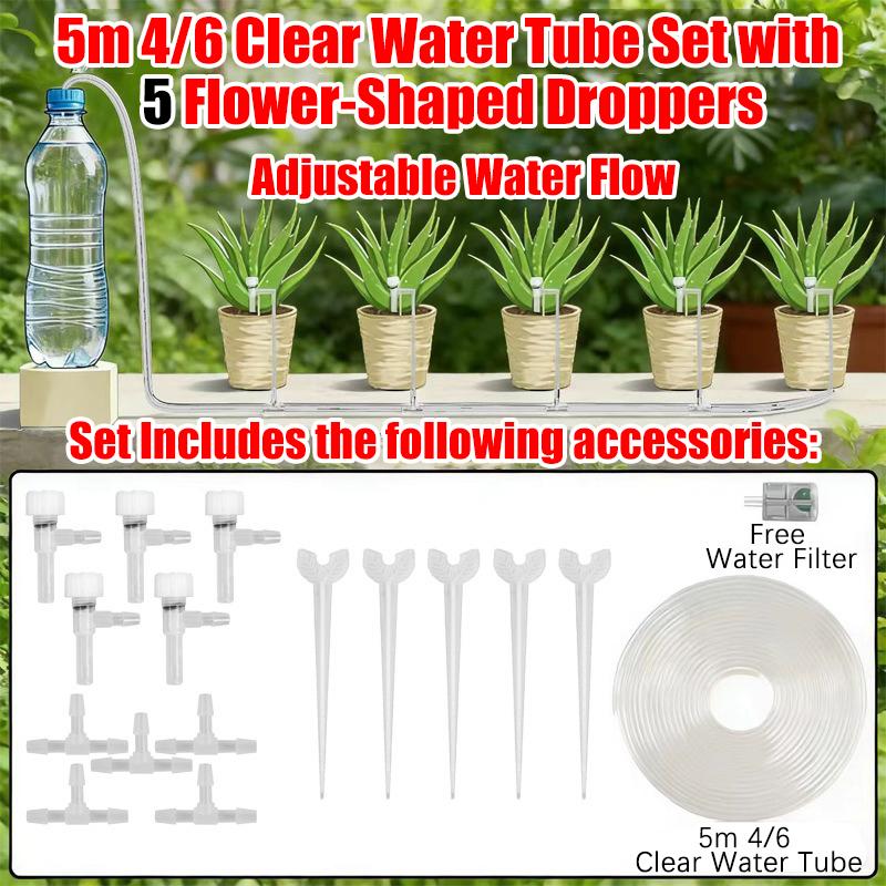 2-20M Garden Drip Irrigation Kit  Adjustable Valve Drip Watering Device 4/7mm Hose  Potted Plant Micro Dripper Greenhouse