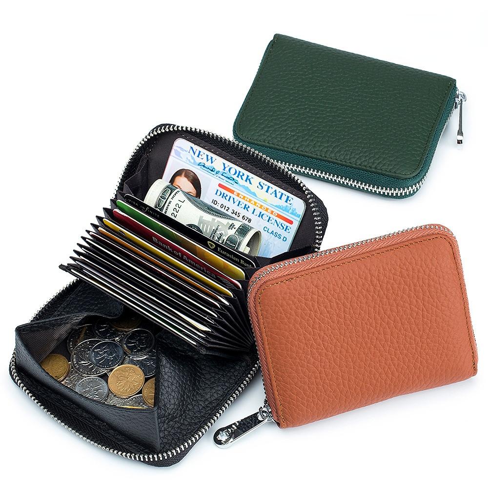 Card Holder RFID Coin Purse Zippered Card Holder Women's Accordion Card Holder Large Capacity Coin Bag Square Bag Wallet