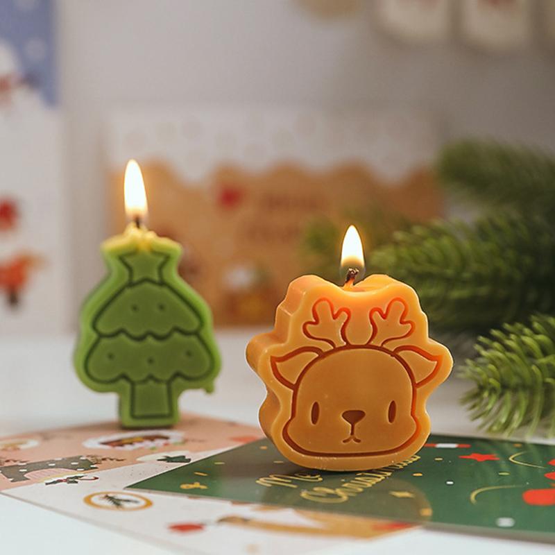 Рождественский снеговик Снежинка Ароматическая свеча Рождественская елка Пряничный человечек Свеча в форме лося