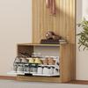 5-in-1 Entryway Furniture, Hallway Coat Rack, Foldable Shoe Bench, Shelf and 4 Hooks, 60x30x170cm, Oak