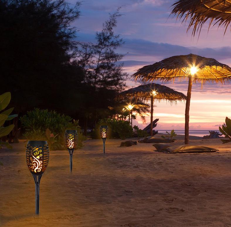 Solar Flame Torch Light for Outdoor Garden, Lawn, Fence, Patio, and Bar Counter