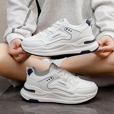 Ins корейская версия кожаная обувь для папы женская весна 2025 новая дышащая женская студенческая спортивная обувь увеличивающая рост повседневная K902