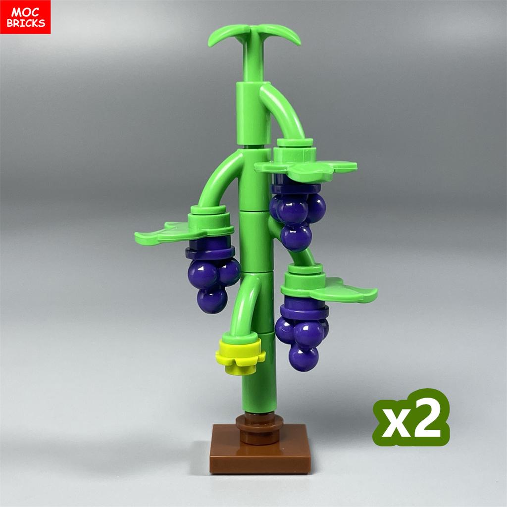 MOC Кубики Поле Овощей Перец Джунгли Озеро Сад Ферма Сцена Растения Сельскохозяйственные Угодья Дом Украшение Строительные Блоки Игрушки для Детей