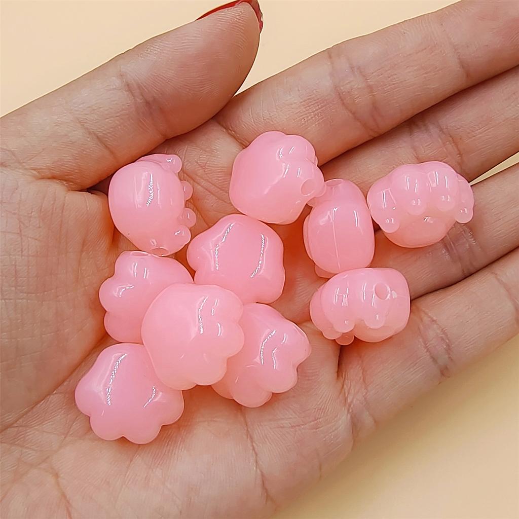 Милые 10 шт. ювелирные изделия, бусины в форме медвежьих лапок, макароны, сделай сам, яркие цвета, милый модный подарок, ожерелье ручной работы, браслет