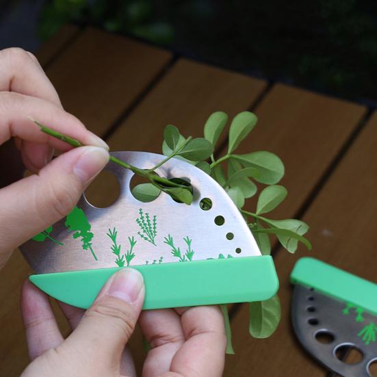 Нож для чистки листьев, 9 отверстий, кухонный инструмент для капусты, базилика, тимьяна, кинзы, розмарина, кухонная утварь для любителей трав