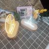 LED Indicator Light Solid Wood Acrylic 3D Lamp Base Wooden Small Night Light Base Creative DIY Beech Wood White Warm Light