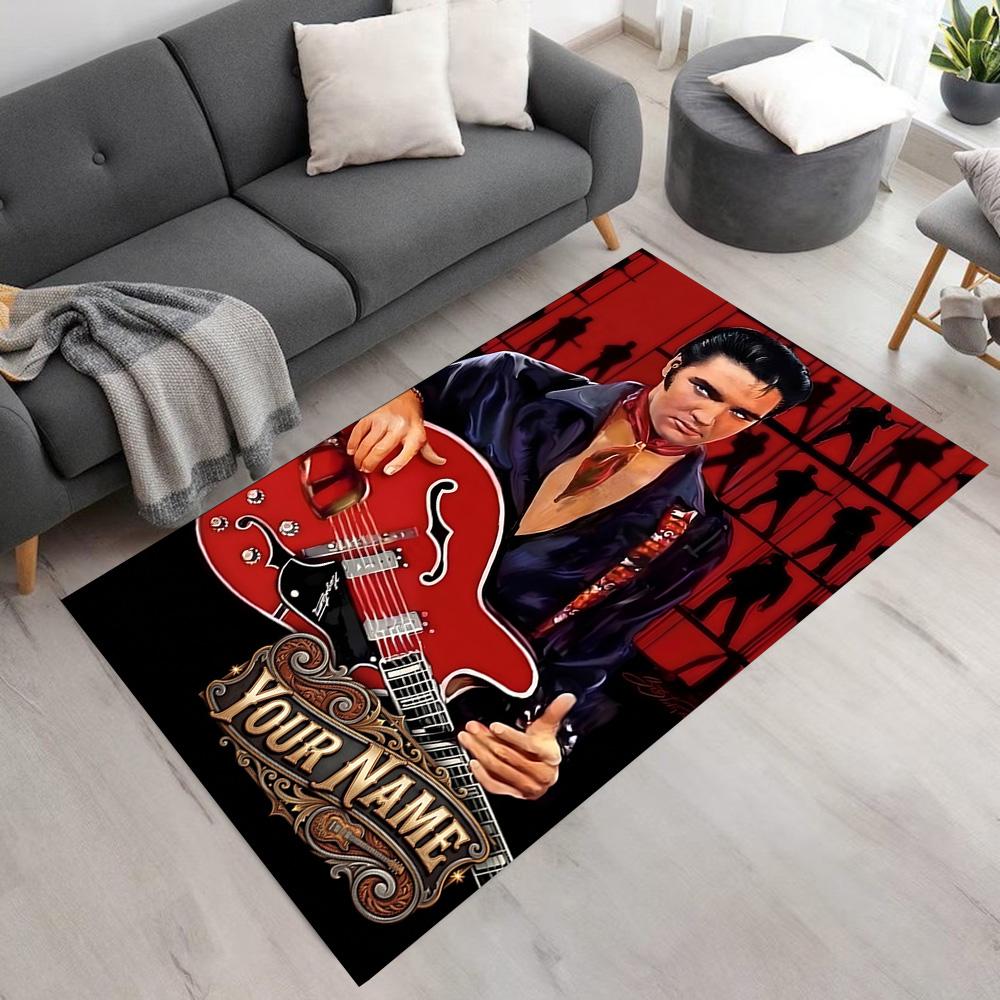 Elvis Presley Personalized Text Floor Rug Office Rug Perfect for Outdoor Study room Dining Room Decorate room Antislip Carpet Decorate Offices