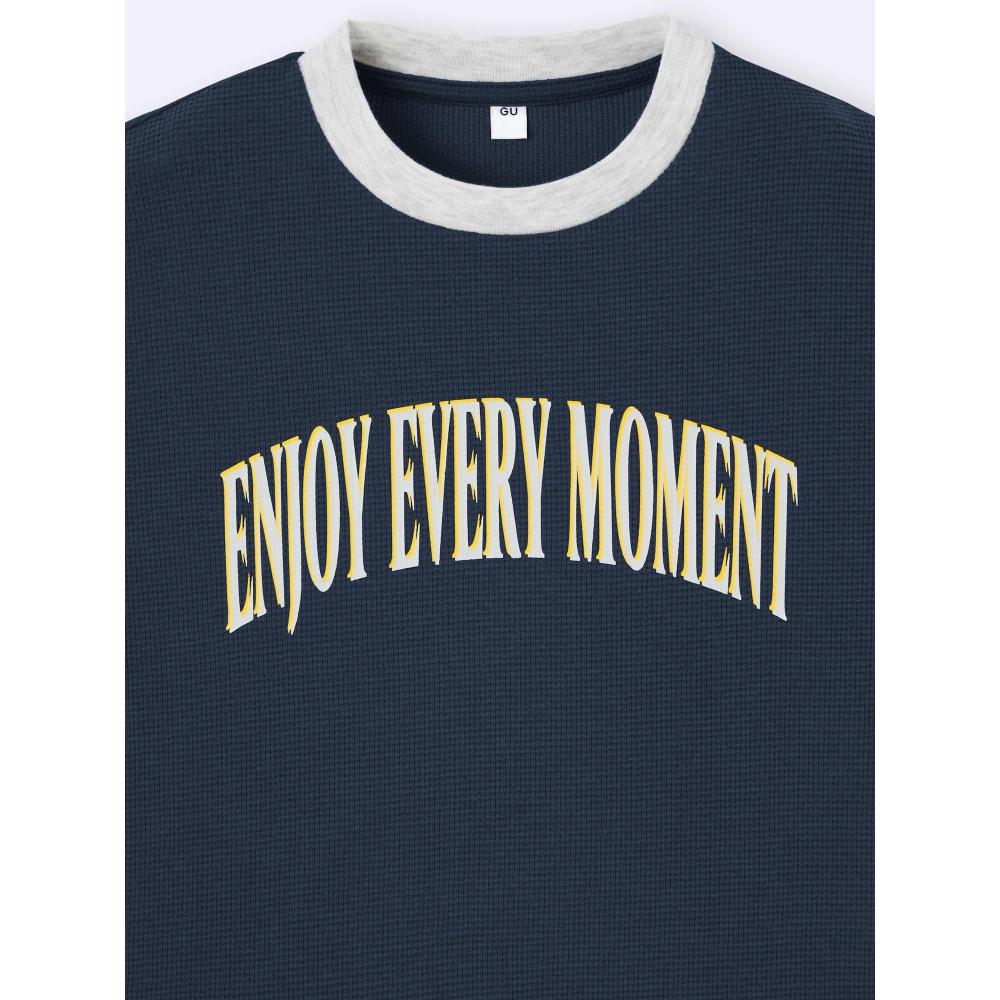 GU by Uniqlo Детская футболка унисекс Dry Waffle Boxy с рукавом 5 минут 