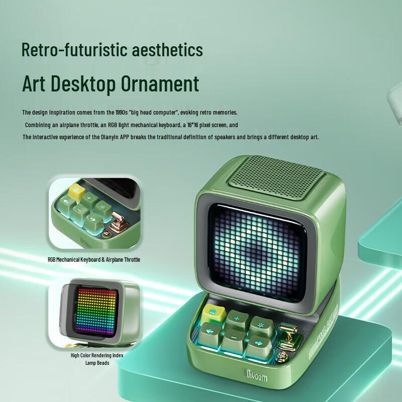 Ditoo-5M Retro Pixel Bluetooth Speaker with Mini KTV Microphone