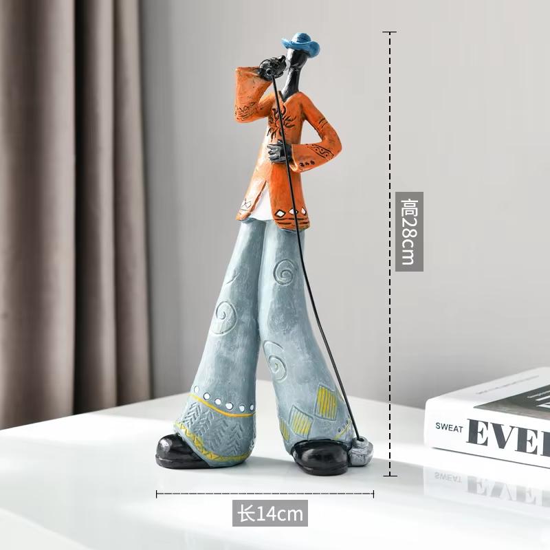 Ретро-статуэтки рок-групп из смолы – скульптуры музыкантов с инструментами для украшения дома и бара