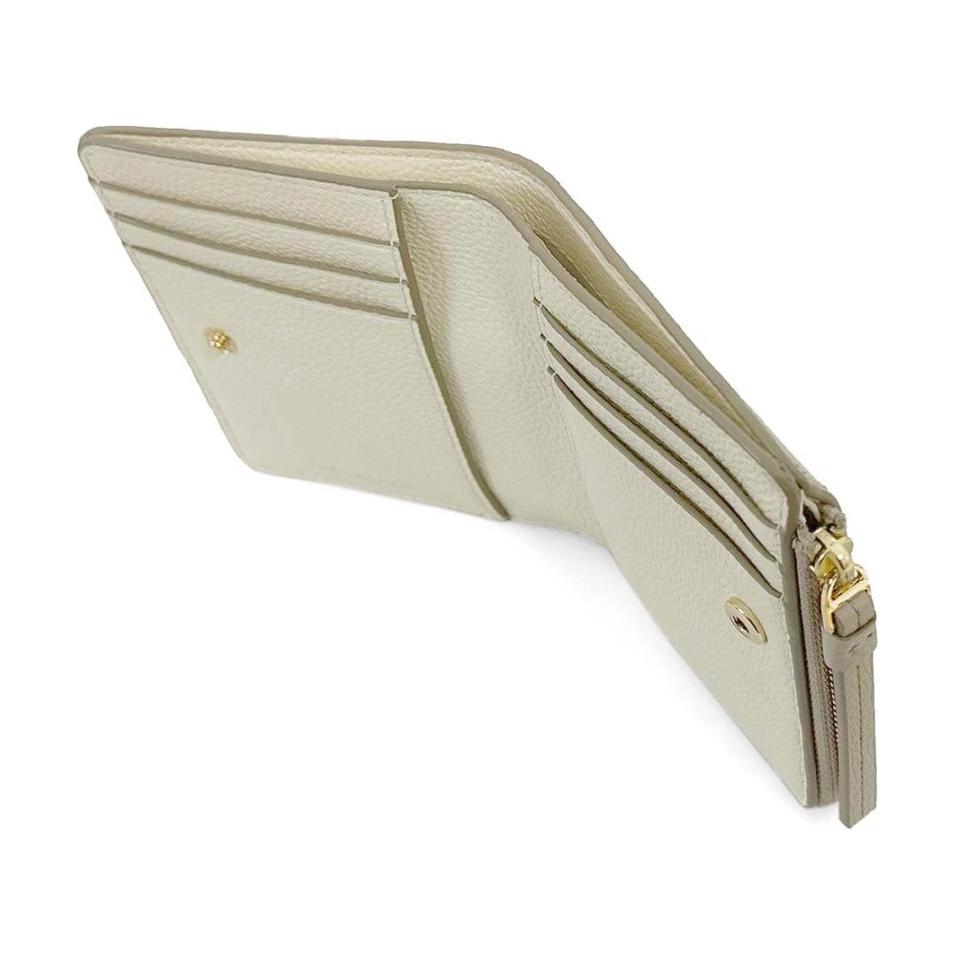 Tory Burch Многослойный кошелек-портмоне из кожи, двойной сгиб, женский, серый 158904-200