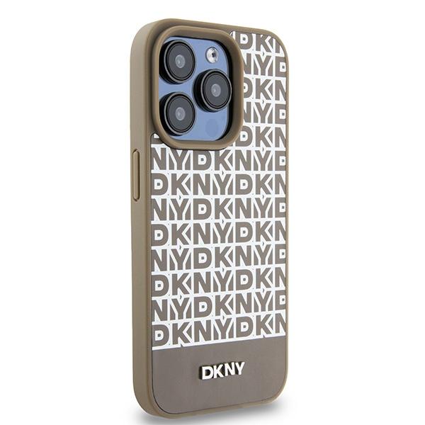 Dkny Dkhmp15Xpsospw Iphone 15 Pro Max6.7 Brązowy/Brown Hardcase Leather Printed Pattern Metal Logo Magsafe