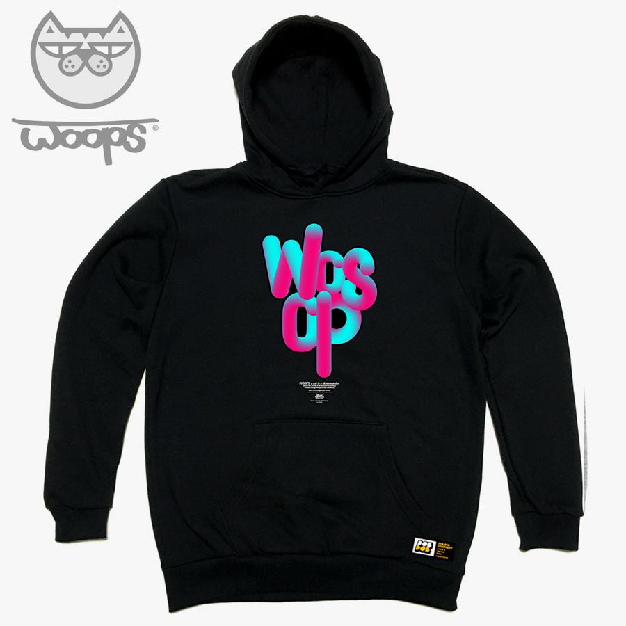 Woops_Hoody_78 Худи со скейтбордом и кошкой, с графическим принтом персонажа Oops