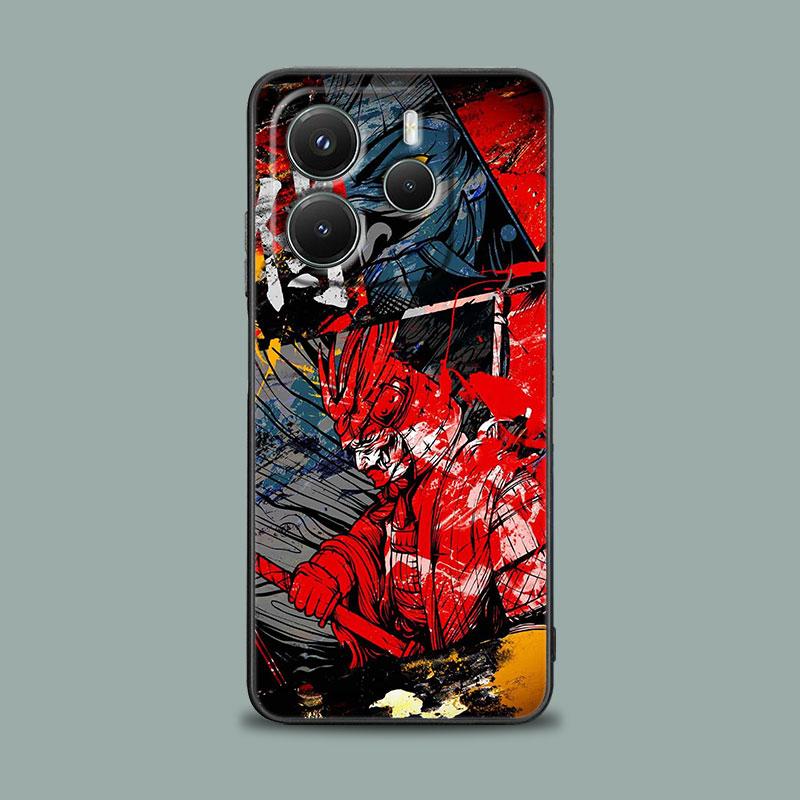 Чехол для телефона для Xiaomi Redmi 15C 14C 12C 13C 4G Redmi Note 15 14 13 12 11 10 Pro Plus 12S Мягкий чехол Японское искусство Самурай Ниндзя