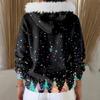 Women's Fashion Casual Sweater Zipper Print Cardigan Plush Hooded Jacket
