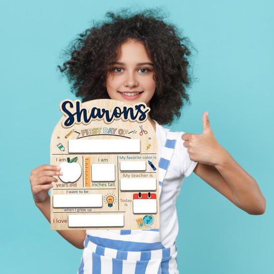 Табличка «Первый день в школе» Деревянная табличка с вехой образования Сувенирная доска для рисования маркером Подарки детям на «Снова в школу»