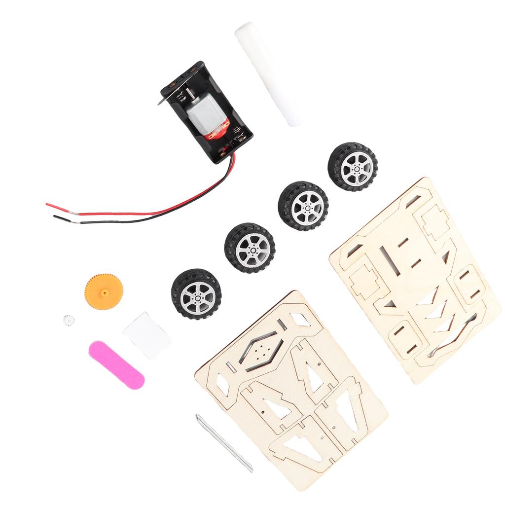 Wood Racing Car DIY Kit Kids Toy DIY Kit Electric Wooden Racing Car for Children Science and Technology Inventions Assembled