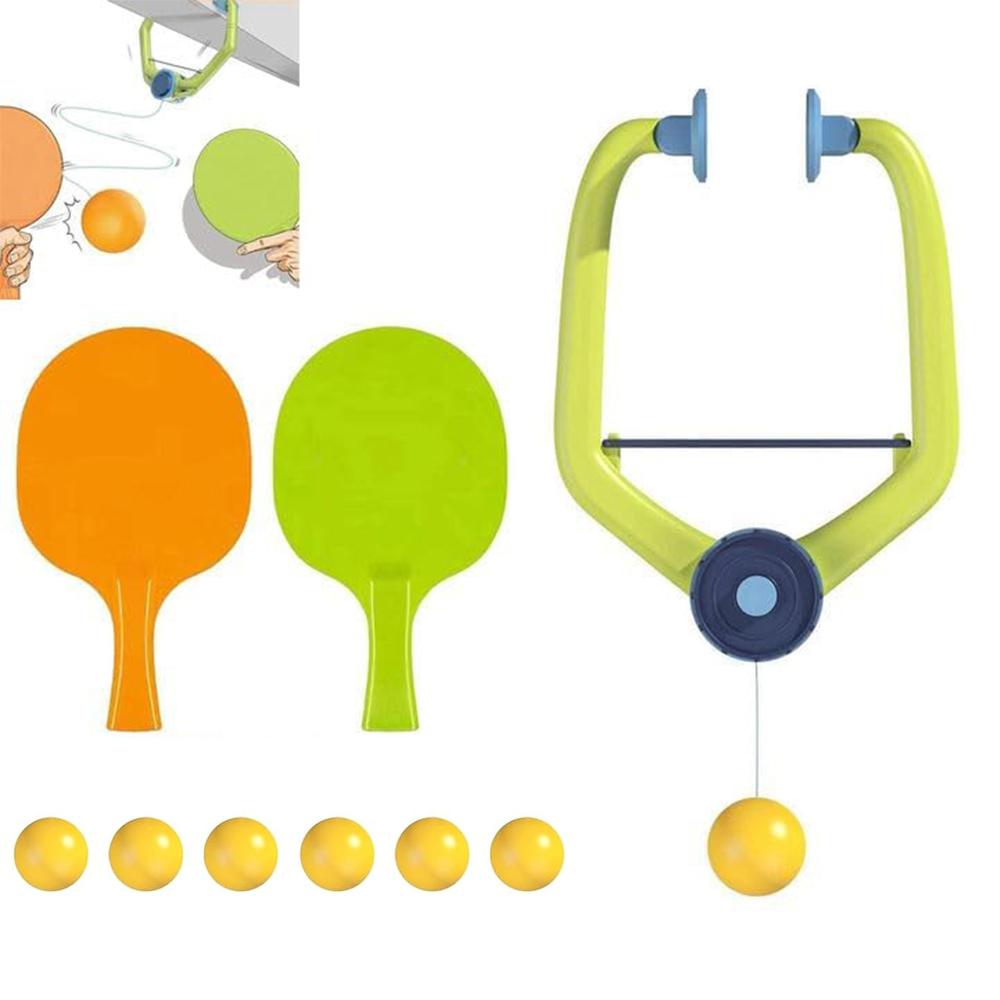 Adjustable Hanging Table Tennis Trainer Portable Set with Racket and Balls