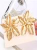 1pair Golden Flower Earrings for Women Bohemian Elegant Metal Flowers Floral Irregular Chic Stud Earrings