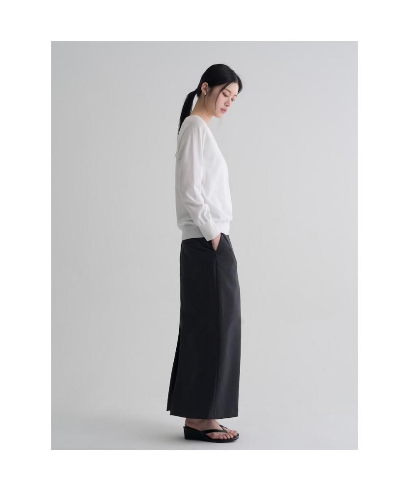 8SECONDS Linen Blended V-Neck Pullover Ivory