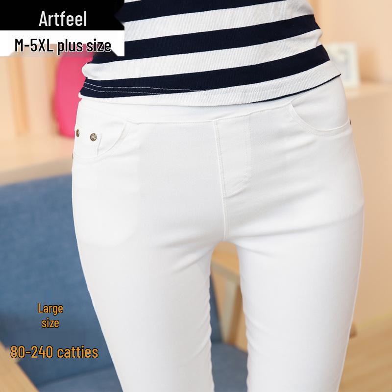 Женские весенние леггинсы больших размеров с карманами на пуговицах - Одна штука