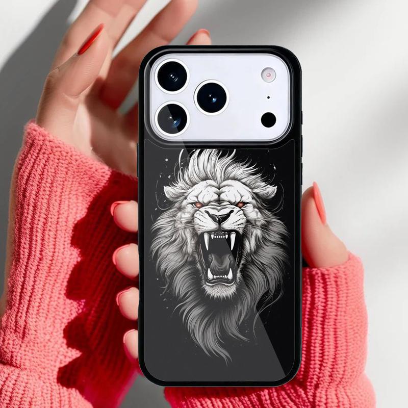 Чехол для телефона 'Свирепый Лев' для iPhone 17 16 15 14 13 Pro Max Задняя крышка для 12 11 Pro Coque