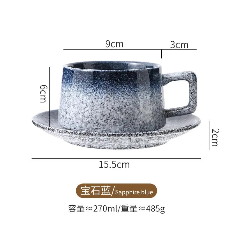 Japanese Ceramic Coffee Cup with Saucer Set Single Product Coffee Household Lattelatte Coffee Afternoon Tea