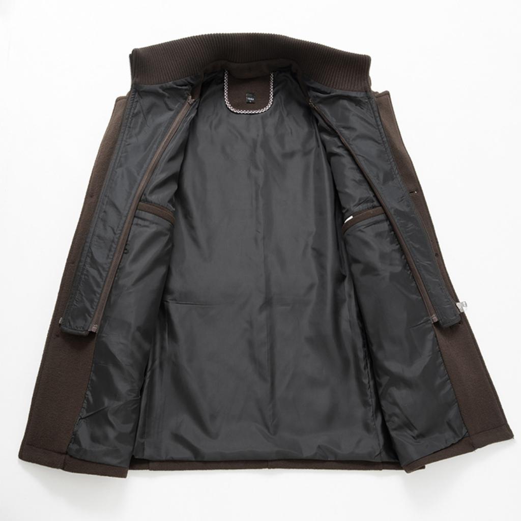 Мужское осенне-зимнее деловое шерстяное пальто с двойным воротником, морозостойкое мужское пальто, шерстяное пальто для мужчин