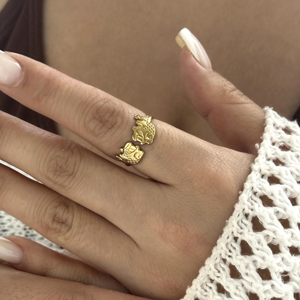 316L Stainless Steel Ocean Starfish Open Ring for Women Fashion Star Flower Irregular Geometric Ring Adjustable Finger Jewelry