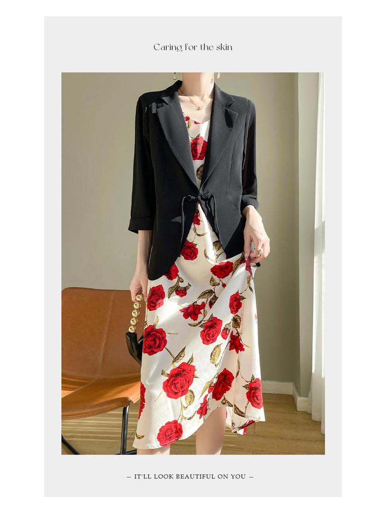 Женский белый шифоновый пиджак - лето 2024, элегантный дизайн, застежка на пуговицы, рукава три четверти