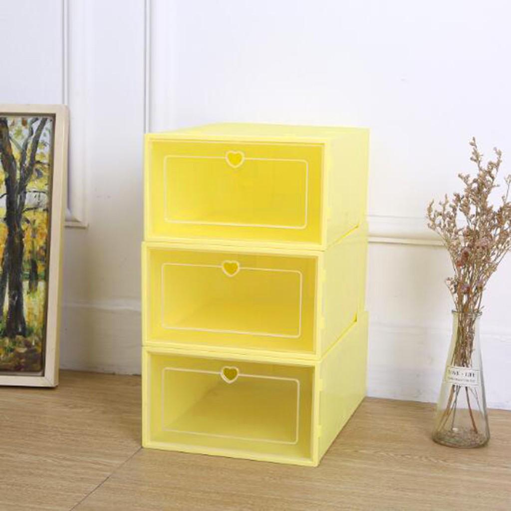 1 шт. Складной прозрачный ящик для хранения обуви пластиковый штабелируемый органайзер для обуви