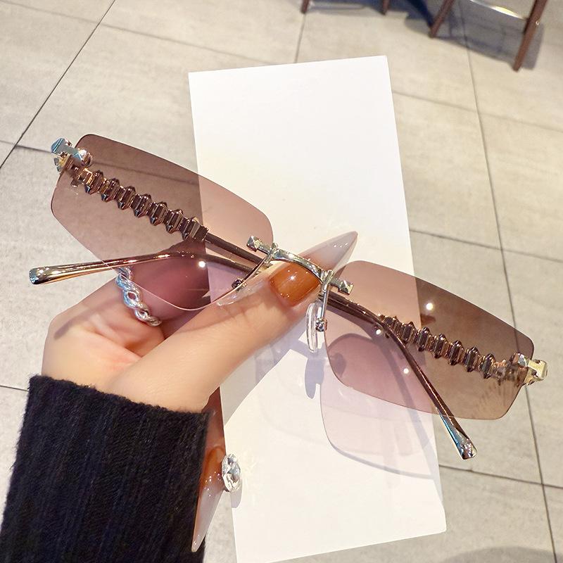 Металлические солнцезащитные очки без оправы для женщин и мужчин, винтажные, роскошный бренд, дизайнерские, для активного отдыха, путешествий, популярные, UV400