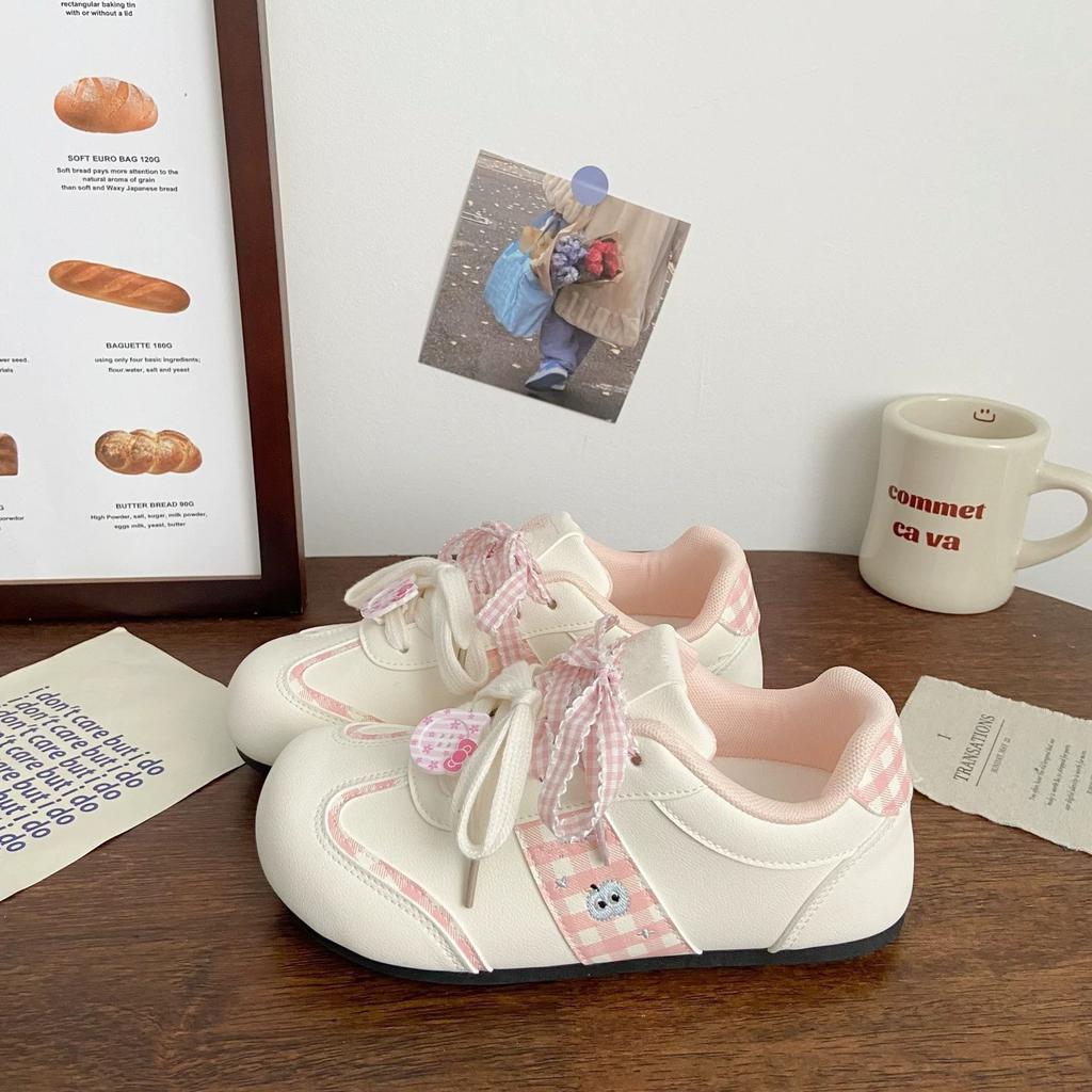 Pink Puff Board Shoes Female Ugly Cute 2025 Summer New Chic Niche Design Korean Version of Student Sports Little White Shoes