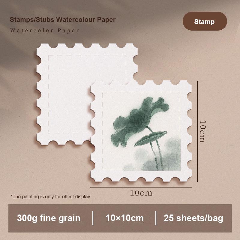 POTENTATE Stamp Ticket Stub Watercolor Painting Paper 300g Portable Travel Sketch Paper Water Color Drawing Paper Art Supplies