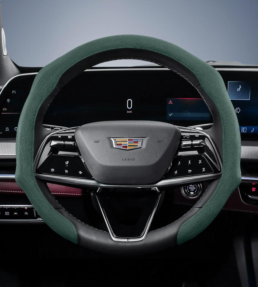 Suitable for Cadillac Premium Suede Snap-On Steering Wheel Cover Anti-Slip Durable Car Accessories Cts 2013 Ct4 Carbon Interior Ct5 Xt5 Xt4 Xt6 Escala