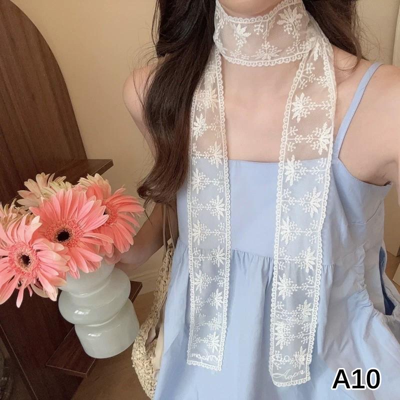 Y2K Long Lace Waistband Bow Floral Lace Waist Belt Tie Up Thin Dress Jeans Belt Summer