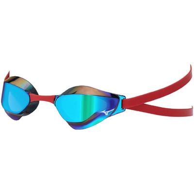 Mizuno N3JEC191 Ограниченная серия очков для соревновательного плавания зеркальные без подушек, унисекс, дымчато-изумрудные