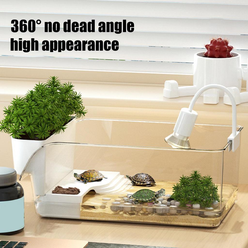 Aquarium Reptile Habitat Turtle Tank Terrapin Feeding Box Transparent Small Tortoise Breeding Box For Reptile Home Decoration