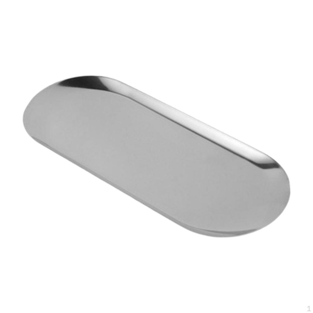 Decorative Vanity Tray Stainless Steel Oval Towel Napkin Bathroom Dish for Tea Small Item