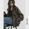 Мотоциклетная куртка CHICVEN из искусственной кожи с воротником-стойкой в стиле ретро "Roaming in Autumn"
