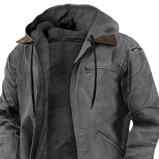 Мужская толстовка, пальто с капюшоном, длинным рукавом, множеством карманов, застежкой-молнией, утолщенной плюшевой подкладкой, куртка, пальто
