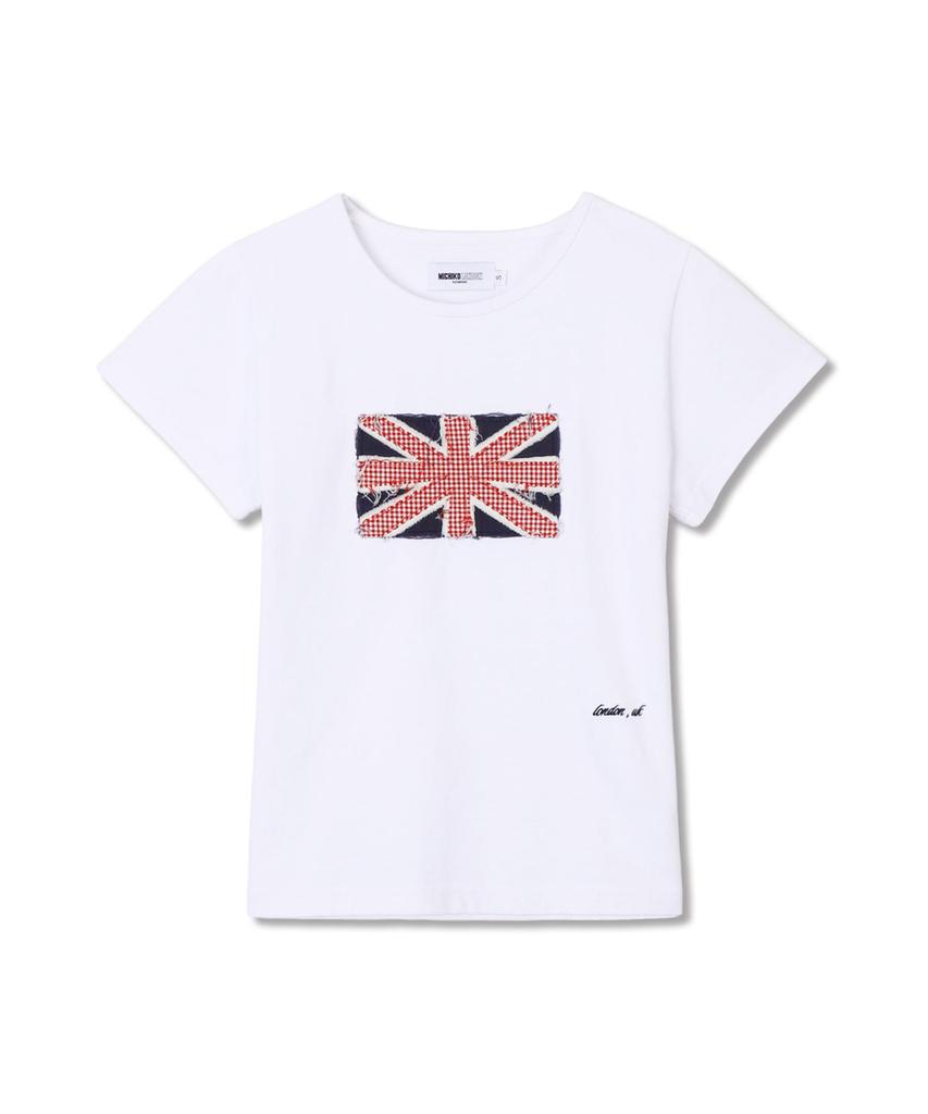 Michikoleondeonkosino Футболка с пэчворком Union Jack Белая