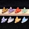 1Pc Mini Reiki Healing Crystal Carved Wolf Head Shape Ornament Decoration, Energy Natural Stone Amethyst Jade Agate Sodalite Gems Home Decor Jewelry