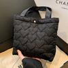 Women Quilted Hobo Handbag Solid Color Puffer Padded Shoulder Bag Oxford Cloth Large Capacity Shopping Handbag Totes for Female