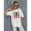 Loose Printed T-shirt Top Western Style New Loose Casual Print Letters Cotton T-shirt Top
